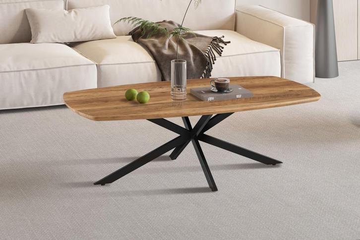 Aziz salontafel Deens ovaal, kleur mango (nieuw, outlet), Huis en Inrichting, Tafels | Salontafels, Nieuw, Metaal, Overige materialen