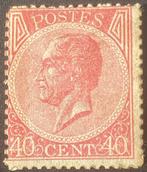 België 1866 - Leopold I in links profiel : 40c Bleekroze -, Timbres & Monnaies, Timbres | Europe | Belgique