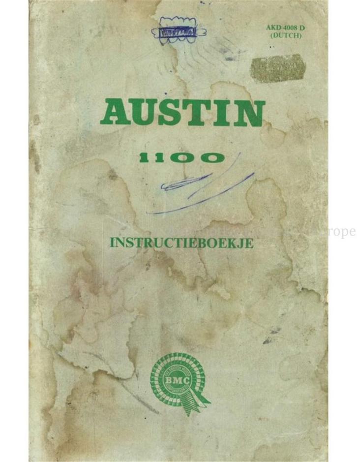 1968 AUSTIN 1100 INSTRUCTIEBOEKJE NEDERLANDS, Auto diversen, Handleidingen en Instructieboekjes