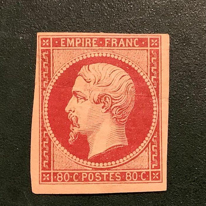 Frankrijk 1854 - 80 cent Napoleon Empire met certificaat, Timbres & Monnaies, Timbres | Europe | France