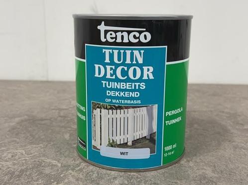 Veiling - 4x Tenco tuindecor tuinbeits dekkend wit 1000ml, Doe-het-zelf en Bouw, Verf, Beits en Lak, Nieuw
