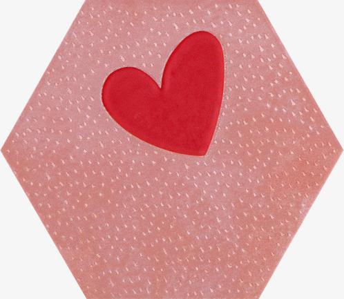 19,8x22,8DC.HEX AG-CIRCUS-CORAZON RO Glans, Doe-het-zelf en Bouw, Tegels, Ophalen of Verzenden