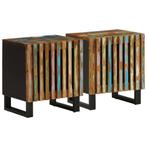 vidaXL Nachtkastjes 2 st 40x34x46 cm massief gerecycled hout, Huis en Inrichting, Verzenden, Nieuw