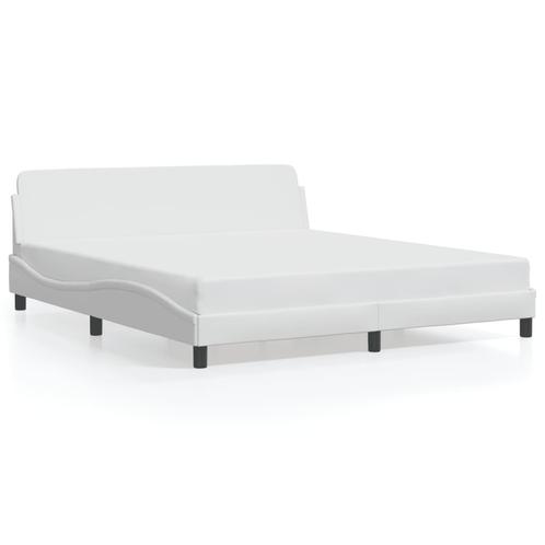 vidaXL Cadre de lit avec tête de lit Blanc 180x200 cm, Huis en Inrichting, Slaapkamer | Bedden, Verzenden