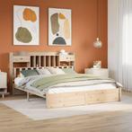vidaXL Bed met boekenkast zonder matras massief grenenhout, Huis en Inrichting, Verzenden, Nieuw