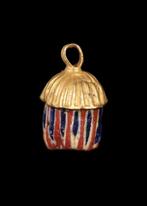 West-Aziatisch Goud Hanger met Romeins mozaïekglaskral, Antiek en Kunst