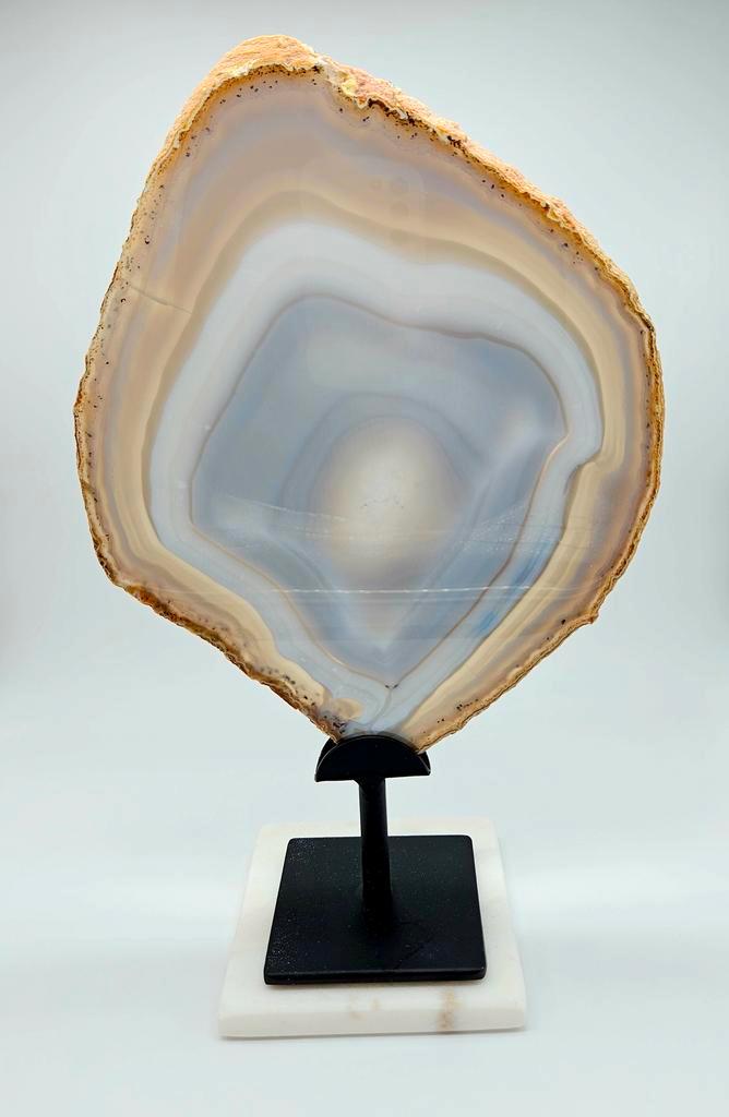 Agaat Plak op standaard (interieurstuk) zie filmpje, Handtassen en Accessoires, Edelstenen, Ophalen of Verzenden