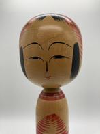 Beeldje - Traditional Wooden Kokeshi Doll with Red Painted, Antiek en Kunst