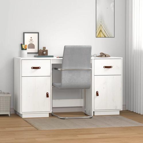 vidaXL Bureau met kastjes 135x50x75 cm massief grenenhout, Maison & Meubles, Bureaux, Envoi