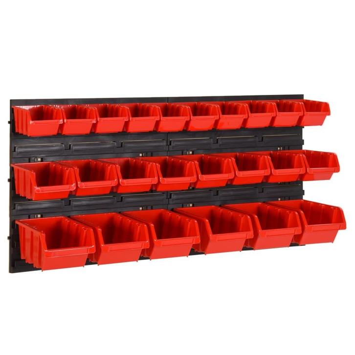 vidaXL 26-delige Sorteersysteemset 77x39 cm polypropeen rood, Doe-het-zelf en Bouw, Gereedschapskisten, Nieuw, Verzenden
