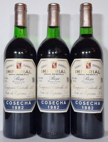1982 C.V.N.E. Imperial - Rioja Gran Reserva - 3 Flessen, Verzamelen, Wijnen, Nieuw
