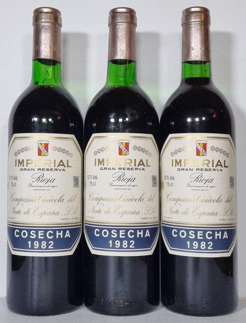 1982 C.V.N.E. Imperial - Rioja Gran Reserva - 3 Flessen, Verzamelen, Wijnen