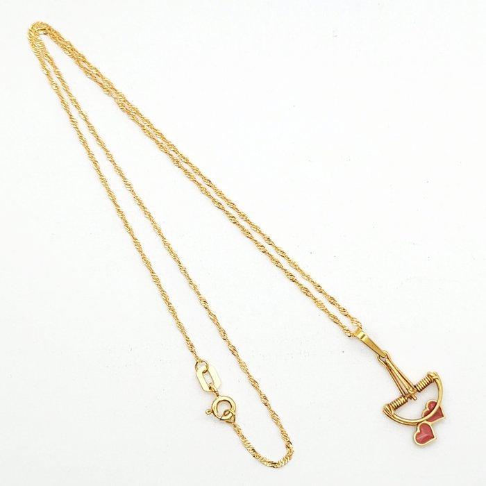 Ketting met hanger - 18 karaat Geel goud, Handtassen en Accessoires, Antieke sieraden
