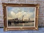 J.F. Roeloffs (XIX-XX) - Dorpsgezicht met haventje, Antiek en Kunst
