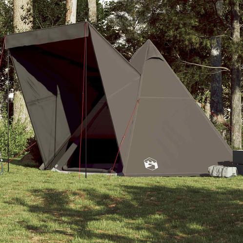 vidaXL Tipitent 6-persoons waterdicht bruin, Caravans en Kamperen, Tenten, Nieuw, Verzenden