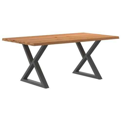 vidaXL Eettafel met natuurlijke rand 180x100x74cm eikenhout, Huis en Inrichting, Tafels | Eettafels, Nieuw, Verzenden
