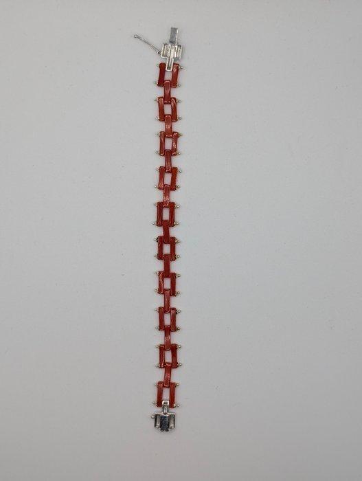 Koraal - Zilver - Armband, Antiek en Kunst, Curiosa en Brocante