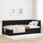 vidaXL Hoek Bed Frame met hoofdeinde Zwart 100 x 200 cm Stof, Huis en Inrichting, Verzenden, Nieuw