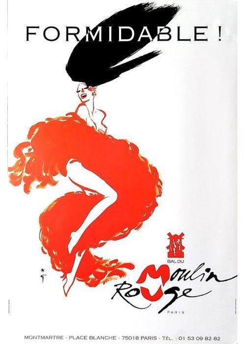 René Gruau - Poster Originale Bal du Moulin Rouge - RENÉ, Antiek en Kunst, Kunst | Tekeningen en Fotografie