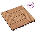 vidaXL 22 st Terrastegels 30x30 cm 2 m² HKC teakkleur, Verzenden