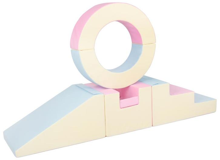 Foam blokken - met hoepel en glijbaan - 7 delig - pastelk..., Kinderen en Baby's, Speelgoed | Educatief en Creatief, Nieuw, Ophalen of Verzenden