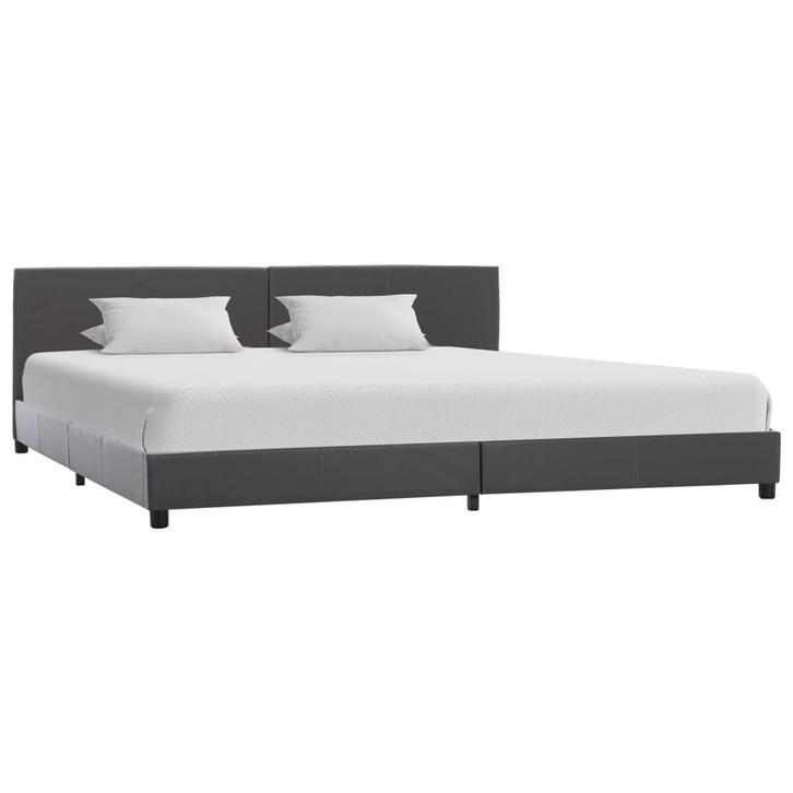 vidaXL Bedframe kunstleer grijs 180x200 cm, Huis en Inrichting, Slaapkamer | Bedden, Nieuw, Verzenden