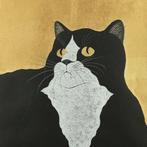 Original Woodblock Print - Cat (5) - 33/150 - 1993 -, Antiek en Kunst