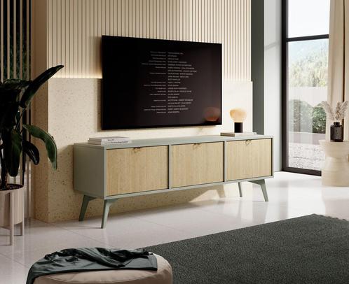 TV-Meubel groen Scandinavisch 158x38x52 cm, Maison & Meubles, Armoires | Mobilier de télévision, Envoi