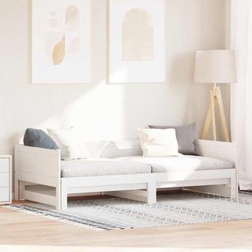 vidaXL Uittrekbaar Dagbed Wit 90x200 cm Massief Hout Grenen, Verzenden