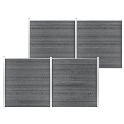 vidaXL Schutting 699x186 cm HKC grijs, Tuin en Terras, Tuinhekken en Hekwerk, Nieuw, Verzenden