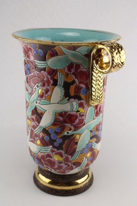 Boch Frères - Vaas - Keramiek - Vogels en bloemen, Antiek en Kunst, Antiek | Glaswerk en Kristal