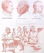 Spotprent over buitenlandse politici (lijst optie, Lithos), Antiek en Kunst, Kunst | Litho's en Zeefdrukken, Verzenden