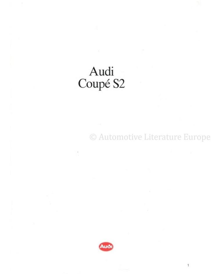 1991 AUDI COUPE S2 BROCHURE NEDERLANDS, Boeken, Auto's | Folders en Tijdschriften