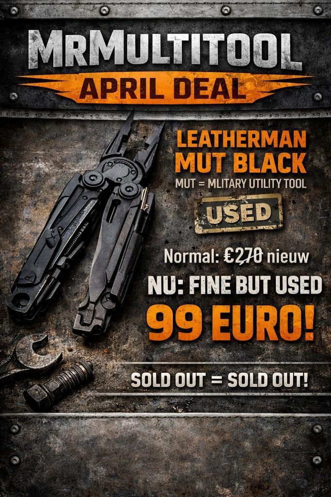 LEATHERMAN MUT BLACK APRIL DEAL MRMultitool!!!!  USED 99 €, Caravans en Kamperen, Kampeergereedschap, Gebruikt, Verzenden