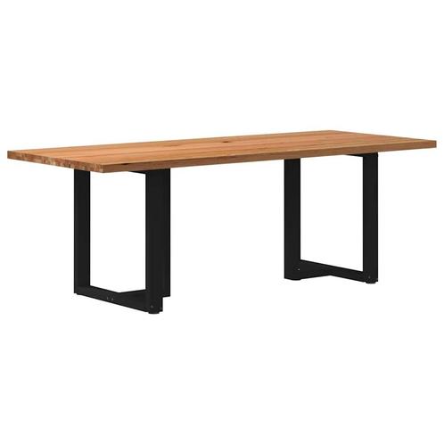 vidaXL Eettafel rechthoekig 220x90x74 cm massief eikenhout, Huis en Inrichting, Tafels | Eettafels, Nieuw, Verzenden