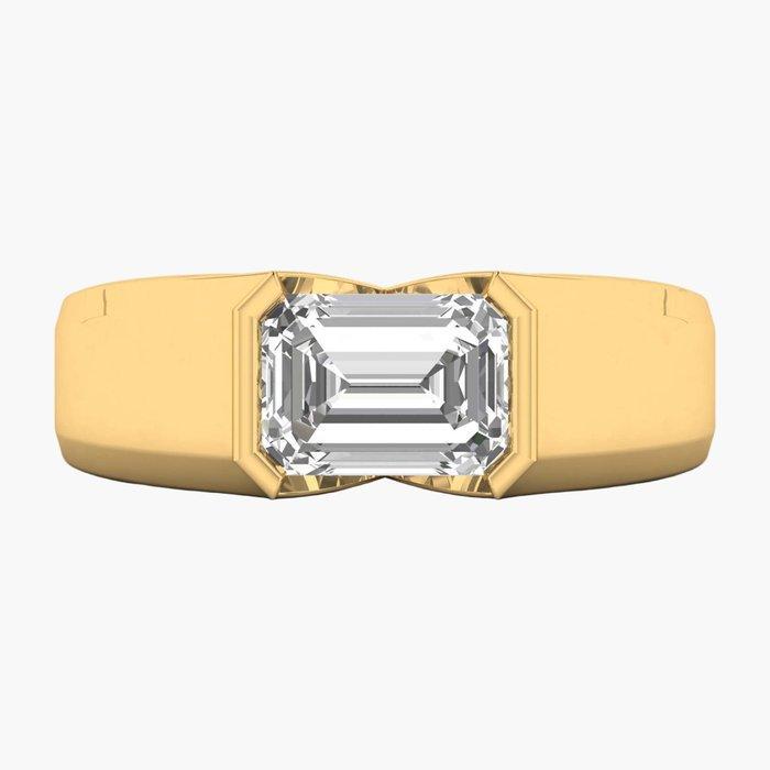 Ring - 14 karaat Geel goud - 3.05ct. tw. Diamant (Lab-grown), Bijoux, Sacs & Beauté, Bagues