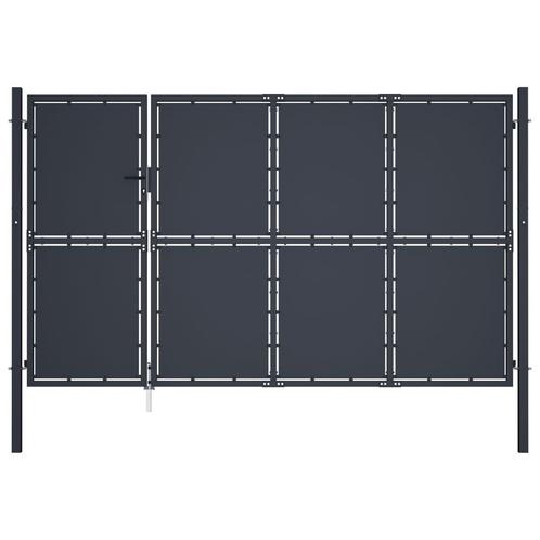 vidaXL Poort 350x200 cm staal antraciet, Tuin en Terras, Tuinpoorten, Nieuw, Verzenden