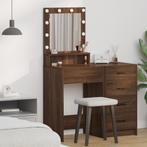 vidaXL Make-up Bureau met LED Verlichting - Bruin Eiken -, Huis en Inrichting, Verzenden, Nieuw