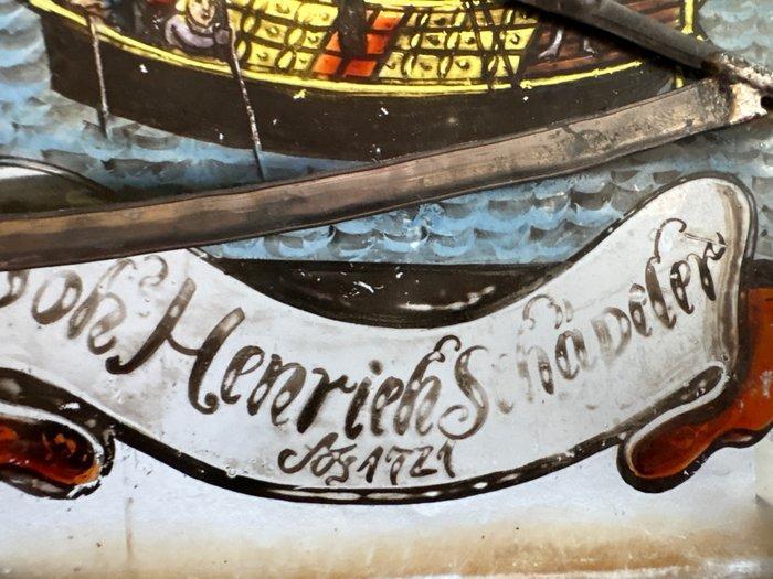 Antiek Glas-in-loodraam - onbekend - Belgische glas, Antiek en Kunst, Curiosa en Brocante