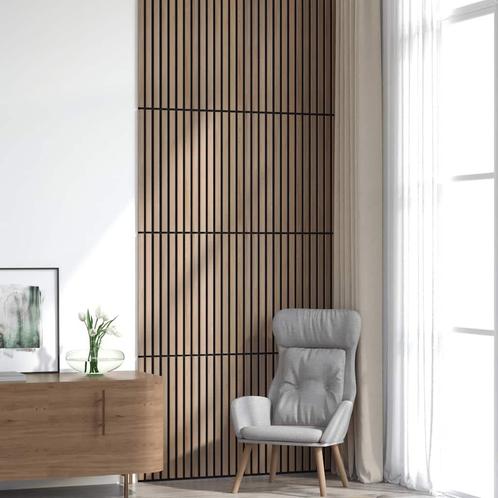 vidaXL Akoestische wandpanelen 8 st latten 60,5x60 cm, Doe-het-zelf en Bouw, Platen en Panelen, Nieuw, Verzenden