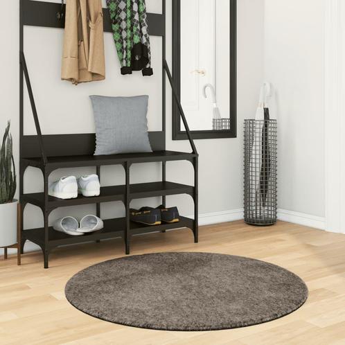 vidaXL Vloerkleed ISTAN hoogpolig glanzend Ø 100 cm grijs, Huis en Inrichting, Stoffering | Tapijten en Vloerkleden, Nieuw, Verzenden
