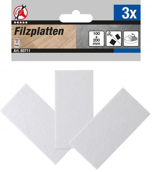 Viltglijder platen wit 100 x 200 mm 3-delig, Auto diversen, Aanhangers en Bagagewagens, Verzenden