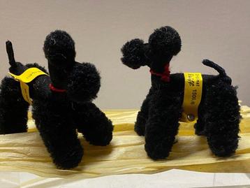 Steiff: twee zwarte poedels, wol miniaturen - Figure (2) -