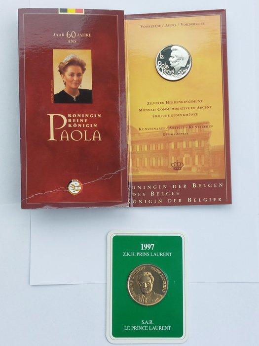 Belgique. 250 Francs / Medal 1997 Koningin Paola + Prince, Timbres & Monnaies, Monnaies | Europe | Monnaies non-euro