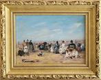Camille Rousseau (1949) - Dimanche en Normandie ~ Plage de, Antiek en Kunst, Kunst | Schilderijen | Klassiek