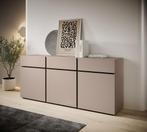 Meubella Dressoir Cainan beige zwart 180 cm, Verzenden, Nieuw, 25 tot 50 cm, 150 tot 200 cm
