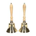 sculptuur, Pair of two table bells - 32 cm - Hout, Messing, Antiek en Kunst