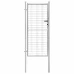 vidaXL Tuinpoort gegalvaniseerd staal 100x175 cm zilver, Verzenden