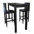vidaXL Bartafel met 2 barkrukken zwart, Verzenden, Nieuw