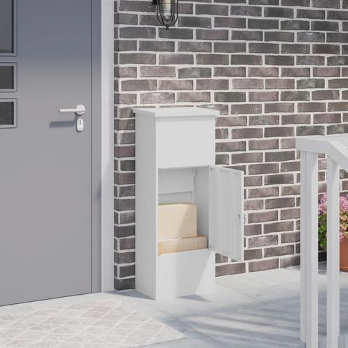vidaXL Pakket Inwerpkoker Wit 44.5 x 29 x 110.5 cm Staal, Tuin en Terras, Brievenbussen, Nieuw, Verzenden